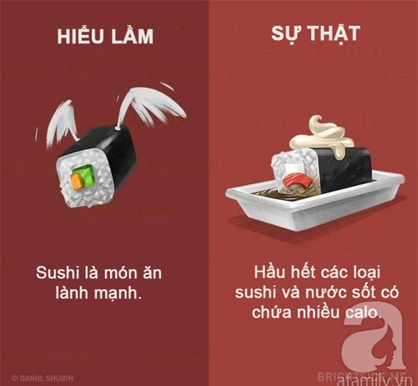hiểu lầm về ăn uống lành mạnh